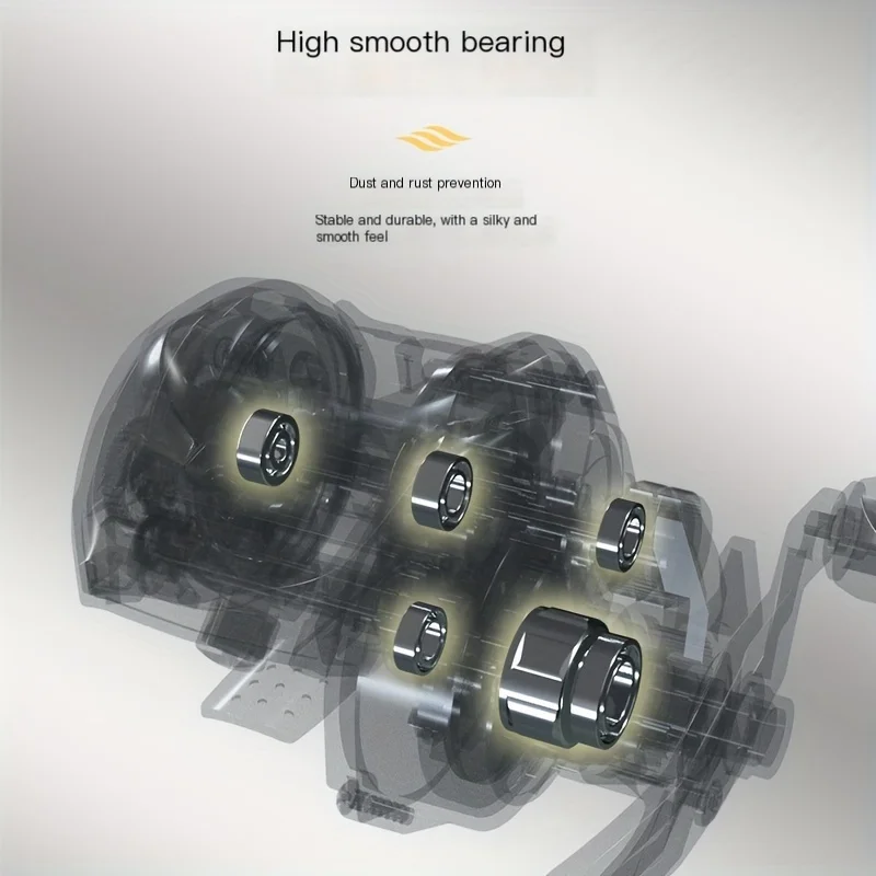 BILLINGS AT Series, relación de engranaje 7,2:1, rodamiento de bolas 5 + 1, arrastre máximo de 18 libras, carrete de Baitcasting, para agua dulce y salada - imagen 5