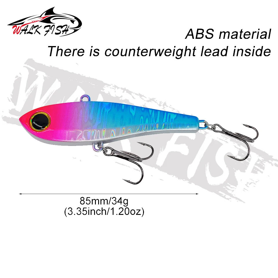 WALK FISH 1 Uds Pesca de invierno señuelos VIB de tono alto 34g sonajero hundimiento vibración Pesca lubina atún Bluefish aparejos de Pesca - imagen 2