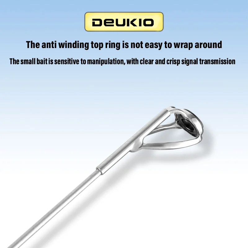 DEUKIO-caña de pescar giratoria telescópica de 1,68/1,8 m, punta suave de fibra de carbono ligera, Mini caña de pescar de sección ultracorta de 31cm - imagen 2