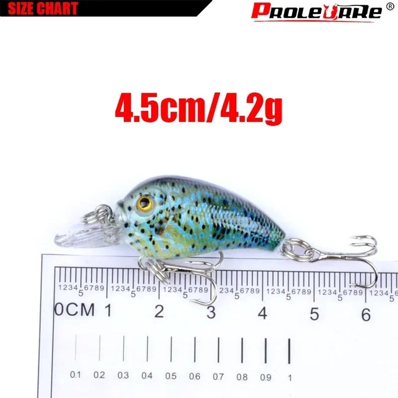 Señuelos de pesca con manivela flotante, 4,5 cm, 4,2g, Mini Wobblers de pececillo, cebo duro Artificial, Crankbaits para aparejos de pesca de lubina, 1 ud. - imagen 2