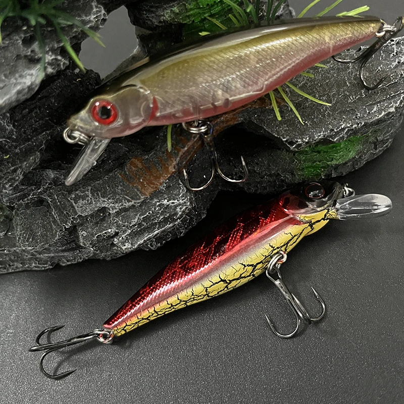 Señuelos de Pesca flotantes de pececillo, Wobblers de Pesca con vientre agrietado, cebo duro Artificial para Lucio, lubina, equipo de Pesca, 85mm, 9g - imagen 5