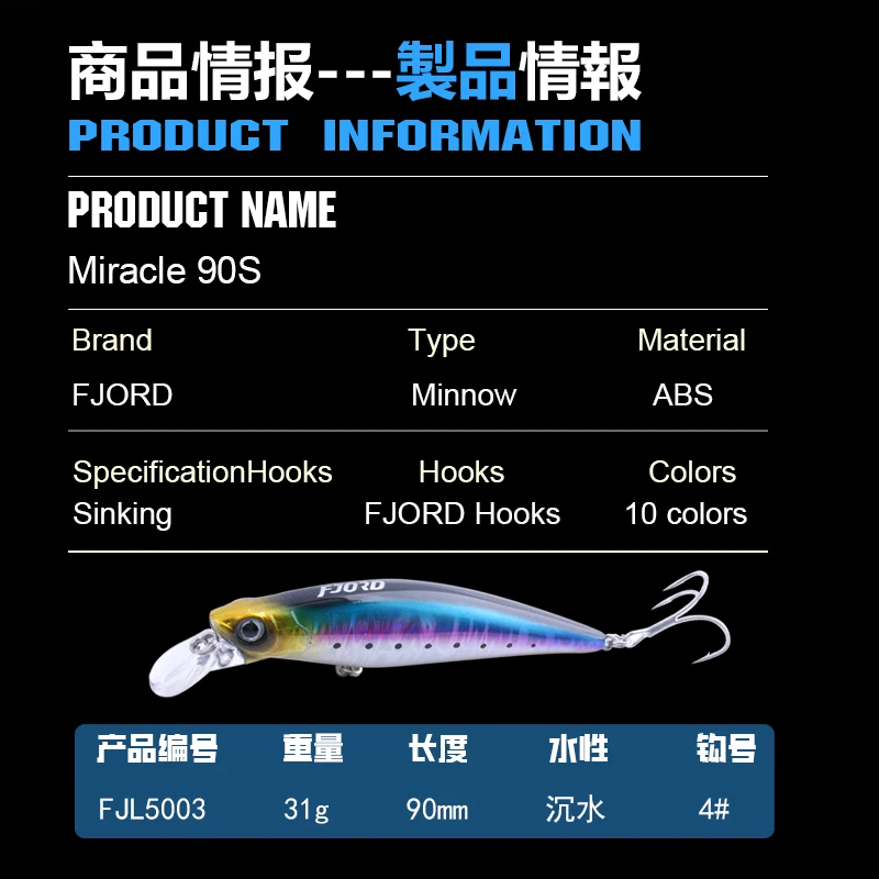 FJORD 90mm 31g Laser Miracle Sinking Black Minnow Hard Triple Hook Seawater Saltwater SwimBait Artificial Pesca Fishing Lure - imagen 2