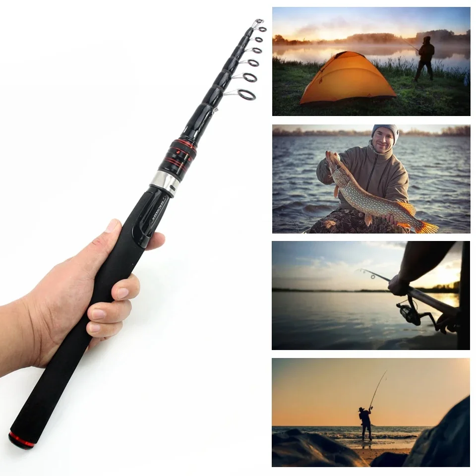 Nueva caña de pescar telescópica multifunción de 2,4 M y 2,7 M, caña de carpa de carbono, aparejos de Pesca de viaje portátiles, caña de pescar para surf - imagen 5