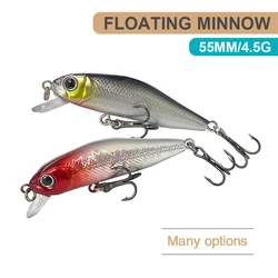 5,5 cm 4,5g Señuelos de Pesca flotante Micro Minnow Wobbler Mini cebo duro Artificial Jerkbait accesorios de pesca trucha lubina MN608