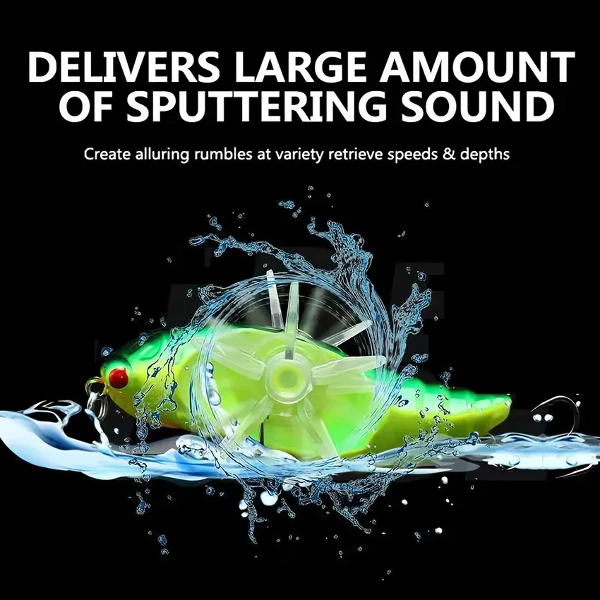 Señuelo de pesca duro de cigarra biónica, cebo de pesca giratorio con hélice, anzuelo triple, diseño realista para mayor tasa de captura, 1 ud. - imagen 4