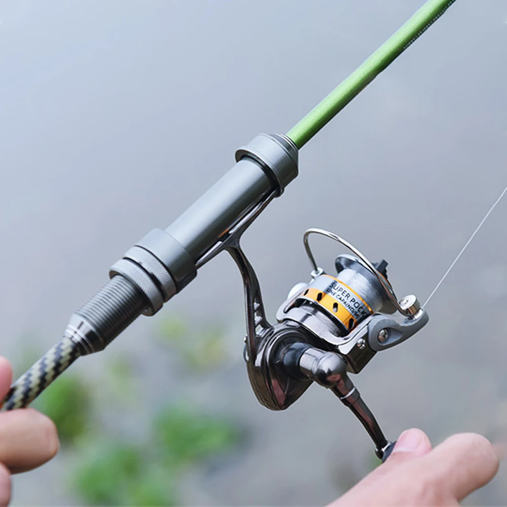 Mini carrete giratorio de Metal completo, relación de engranaje 4,3: 1, carrete de línea de aleación de aluminio CNC, Copa basculante, alimentador giratorio ultraligero, rueda de pesca en hielo - imagen 5