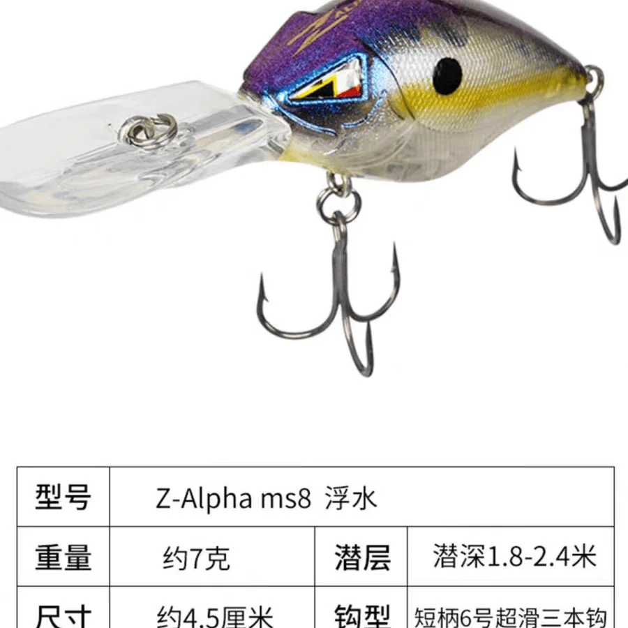 ARK Z Series MS8 Mini Mini tiro medio, grasa silenciosa CRANKBAIT señuelo de tiro lejano perca de cebo - imagen 4