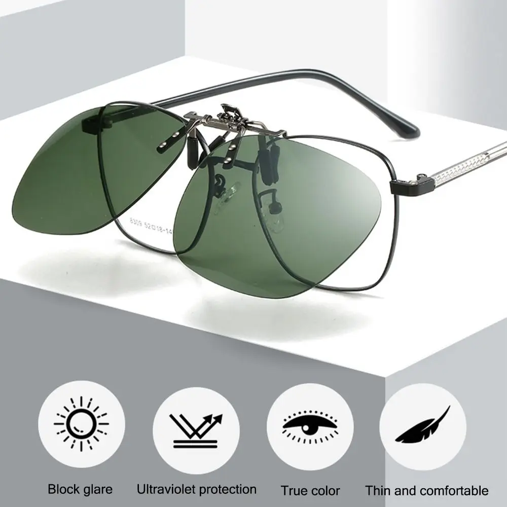 Gafas de sol polarizadas con clip de metal abatibles UV400 poligonales - imagen 5