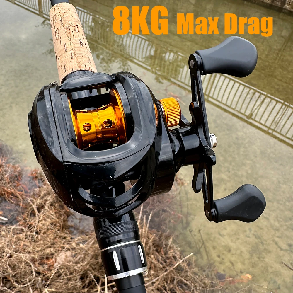 Carretes de pesca profesionales, arrastre máximo de 8KG, 18 + 1 BB 7,2: 1, carrete de pesca ultraligero de alta velocidad, carrete de Metal, rueda de agua dulce y salada - imagen 5