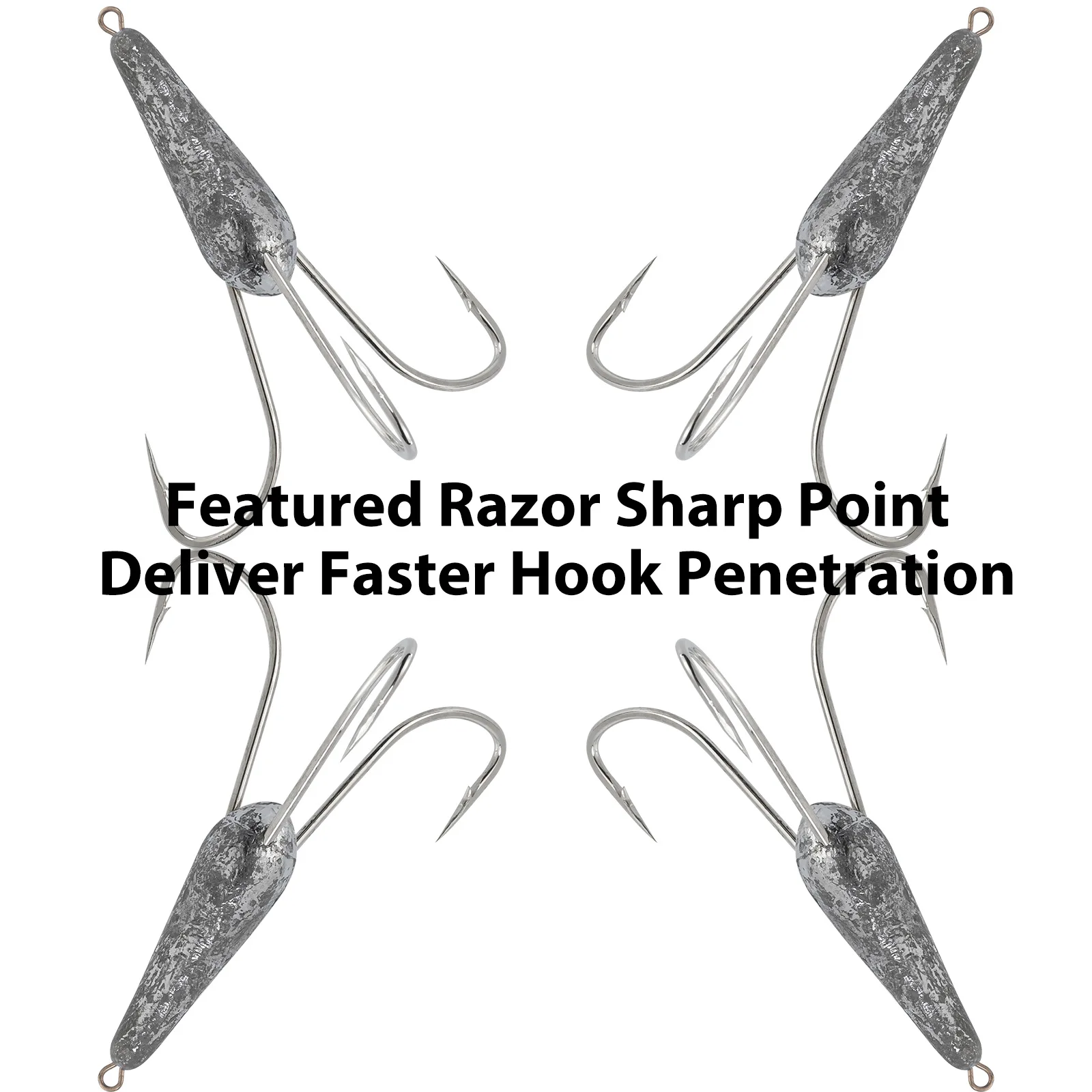 Anzuelos triples de pesca, pesas de plomo, plomos, púas de araña de agua salada, fundición afilada, Pesca de Mar, acero de alto carbono, halubut de atún, 5/10 Uds. - imagen 5