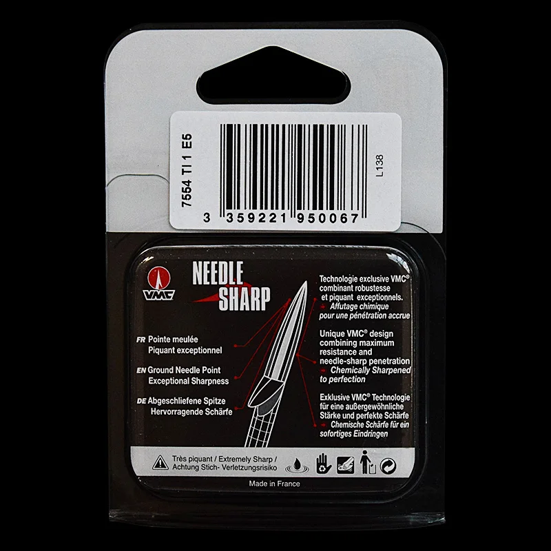 VMC-anzuelos de pesca en el mar, tres anclajes, dos anzuelos reforzados con púas, 7554 originales importados de Francia - imagen 2