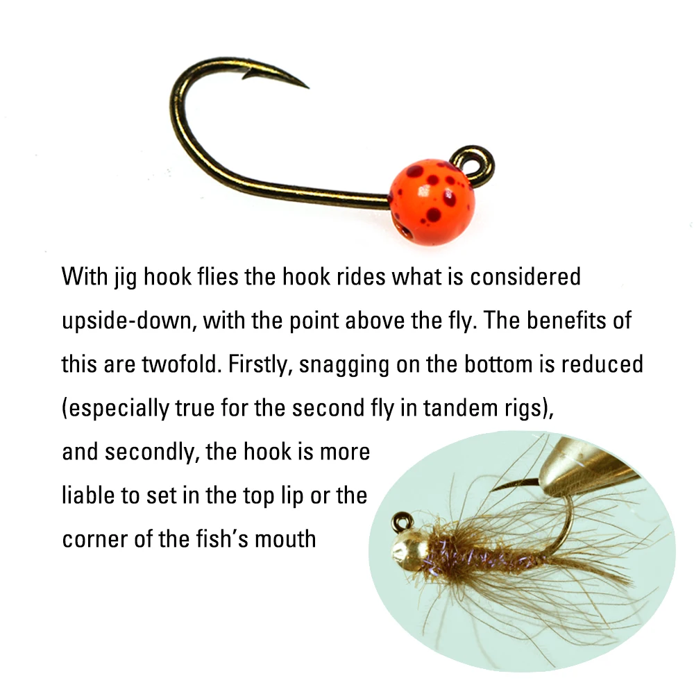 ICERIO 50pcs 10 #12 14 16 #60 grados ángulo púas volar atando plantilla gancho bronce recubierto para la plantilla Ninfa Wet Fly trucha Señuelos de Pesca - imagen 5