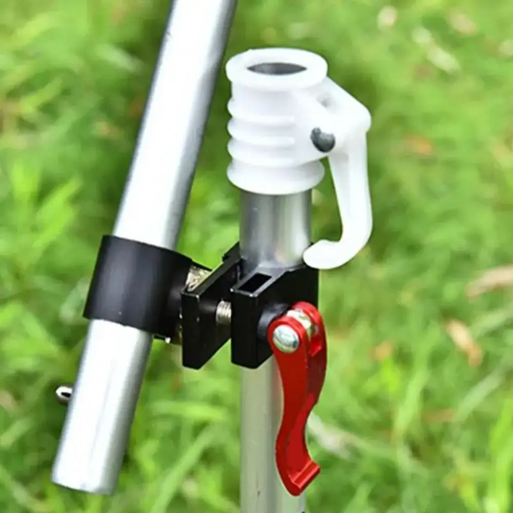 Silla de pesca de aleación de aluminio, Clip para paraguas, soporte Universal ajustable para caña de pescar, soporte para poste 360 °   Giratorio - imagen 2