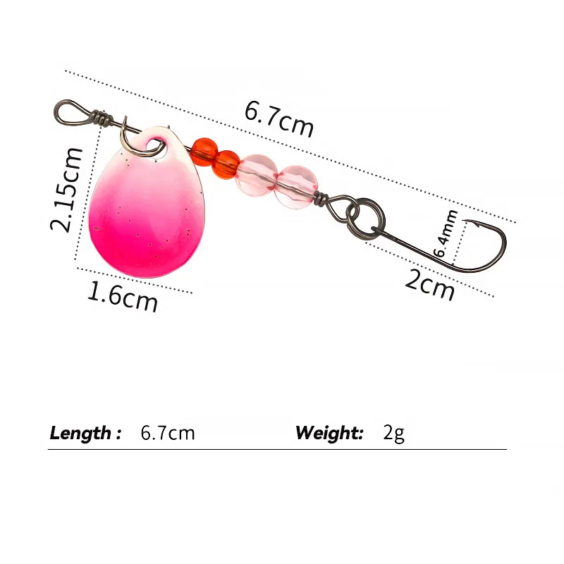Bazooka-señuelo de pesca Swimbait, carpa, Lucio, Metal, VIB lento, Jigging duro, cebo giratorio, alambre, cuchara, gancho, juego de lentejuelas, Spinners, lubina, 2g - imagen 4