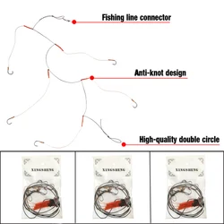3 uds. De aparejos antidesprendimiento con púas afiladas de acero rico en carbono, anzuelos giratorios para pesca en la playa, pesca al aire libre