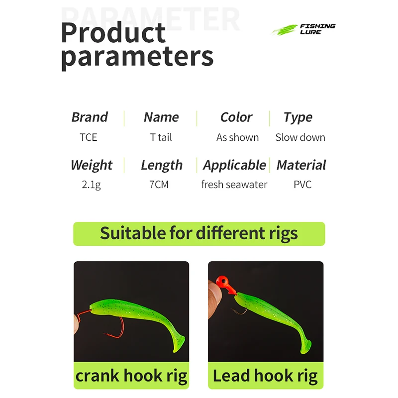 Señuelo de silicona suave, cebo Artificial fácil de delinear, accesorios para pesca, aparejos de mar, Swimbait, 5,5/7/9/12cm, 10 unidades por lote - imagen 2