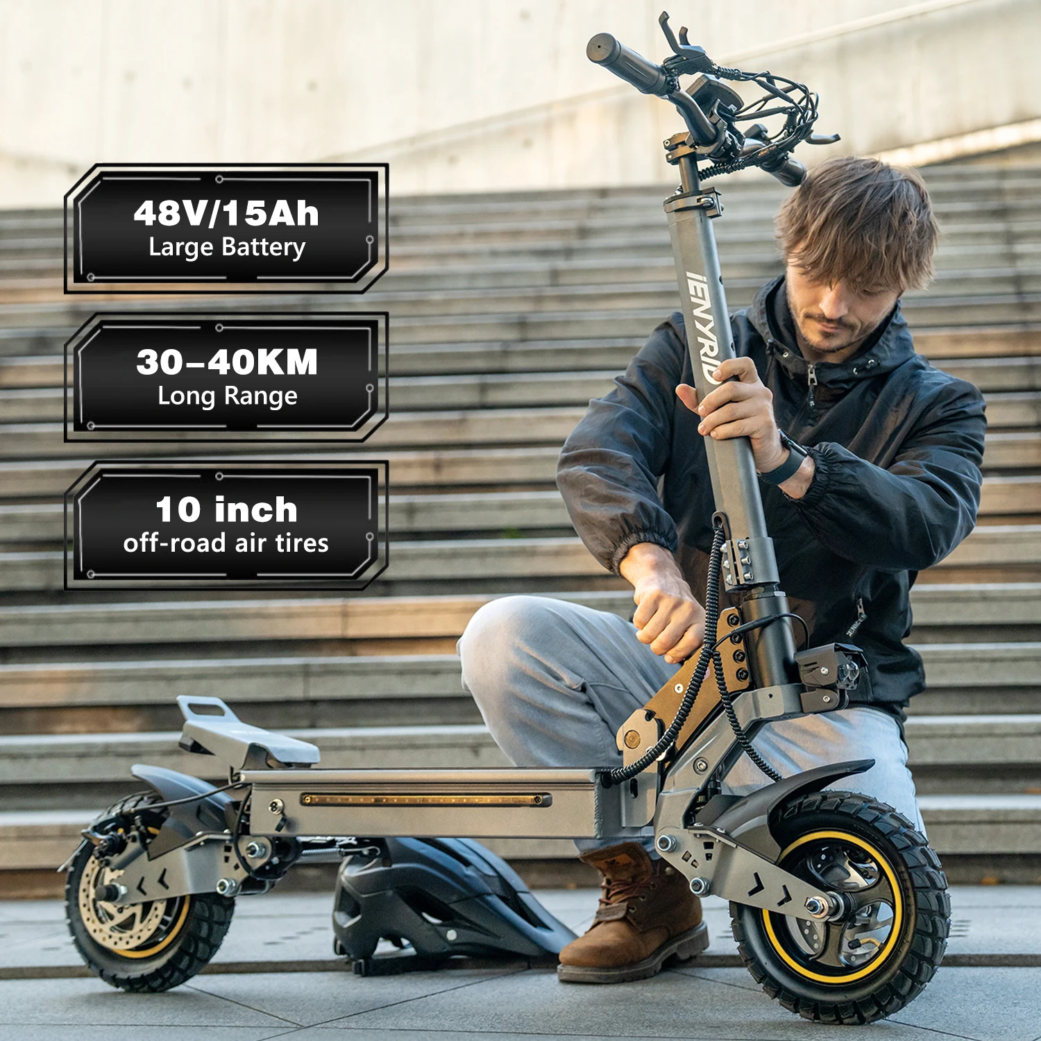 IENYRID iE-S1 Patinete eléctrico 800W – Batería 48V todoterreno - imagen 2