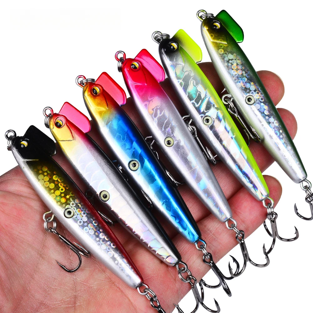 Lápiz que se hunde tembloroso de lanzamiento lejano, cebo de simulación de alambre de acero integrado, cebo falso, cebo de lápiz Crosskill de lubina