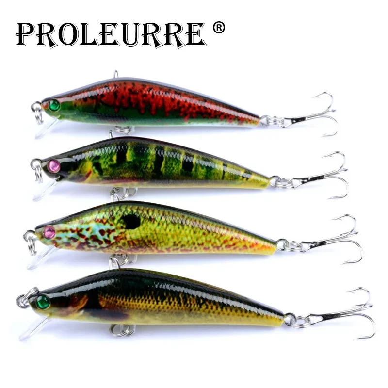 Señuelo de pesca Minnow, Wobblers flotantes de plástico, 8cm, 8,2g, cebo duro Artificial para lubina, Crankbait Swimbait, aparejos de pesca, 1 ud. - imagen 2