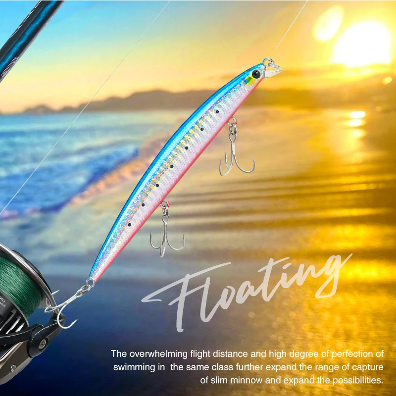 TSURINOYA 125SR pececillo flotante de rango poco profundo DW72 125mm 14,3g Jerkbait de agua salada de fundición larga cebos duros artificiales lubina - imagen 3