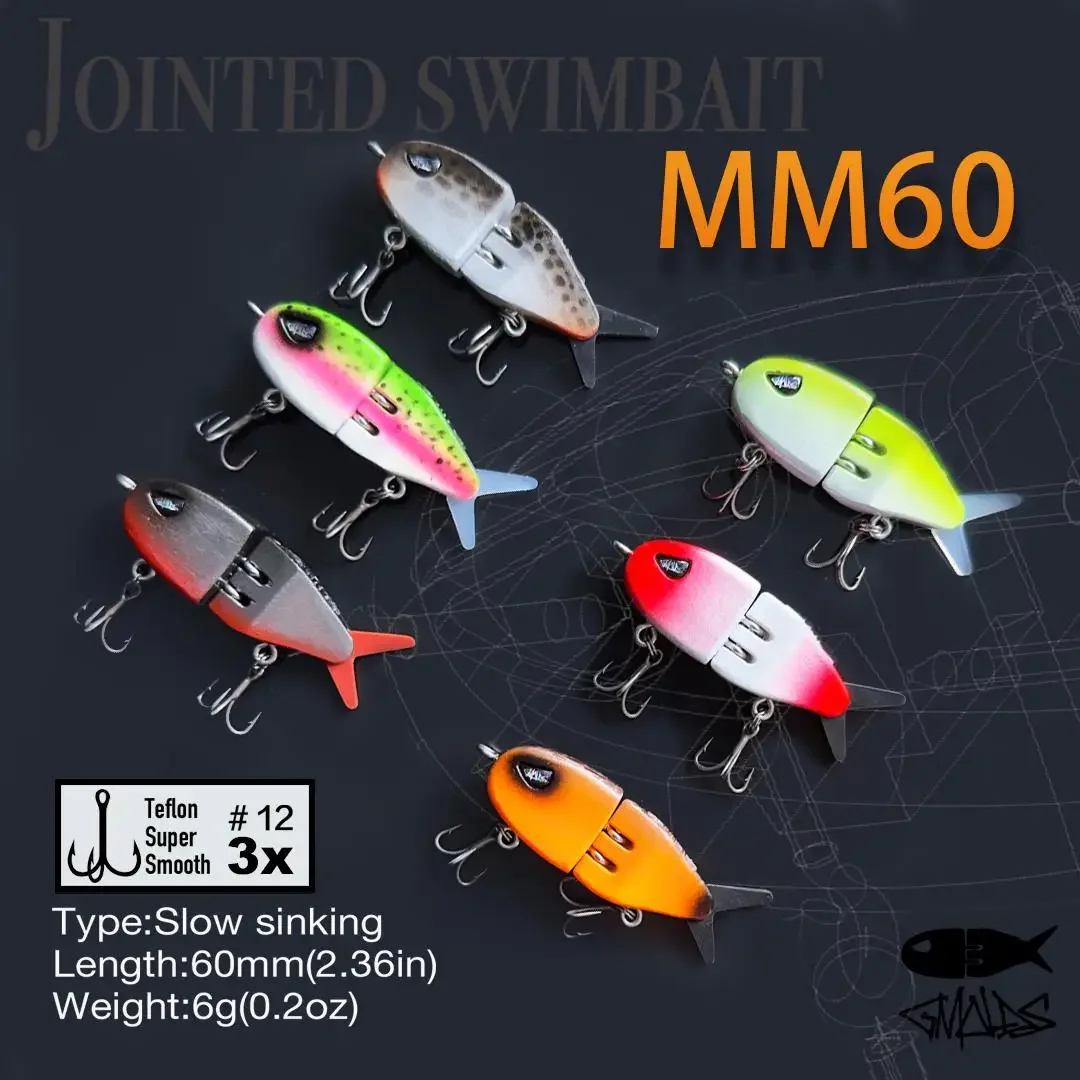 Señuelo con estampado 3D Original MM60, cebo de pesca fino uniforme recogido, cebo de natación para peces pequeños preciso y realista - imagen 3