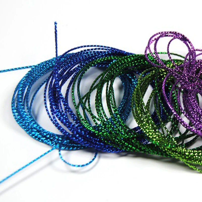 Wifreo-canalé brillante para atar moscas, línea trenzada de Ninfa, Color oliva, negro, perla, rojo, dorado, plateado y marrón, 2 yardas - imagen 4