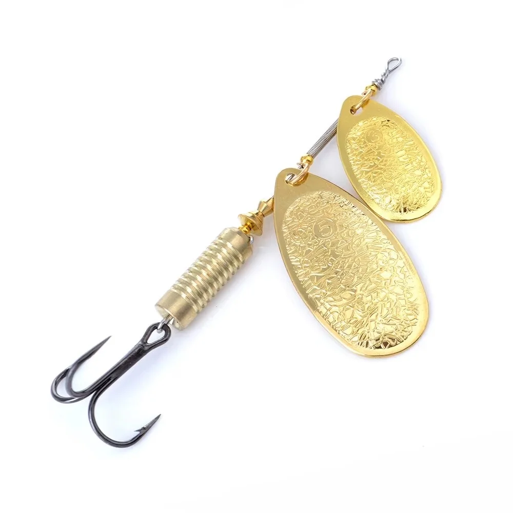 Señuelo de pesca con cebo giratorio de fundición larga de 20g, cebo Artificial de doble lentejuelas de Metal, señuelos duros con anzuelo triple, pesca de Lucio y lubina - imagen 4