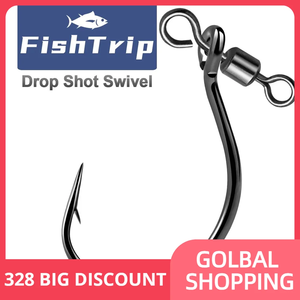 FishTrip-anzuelo de tiro giratorio, anzuelo de señuelo suave, anzuelo de gusano, anzuelo de lubina, accesorios de pesca - imagen 5