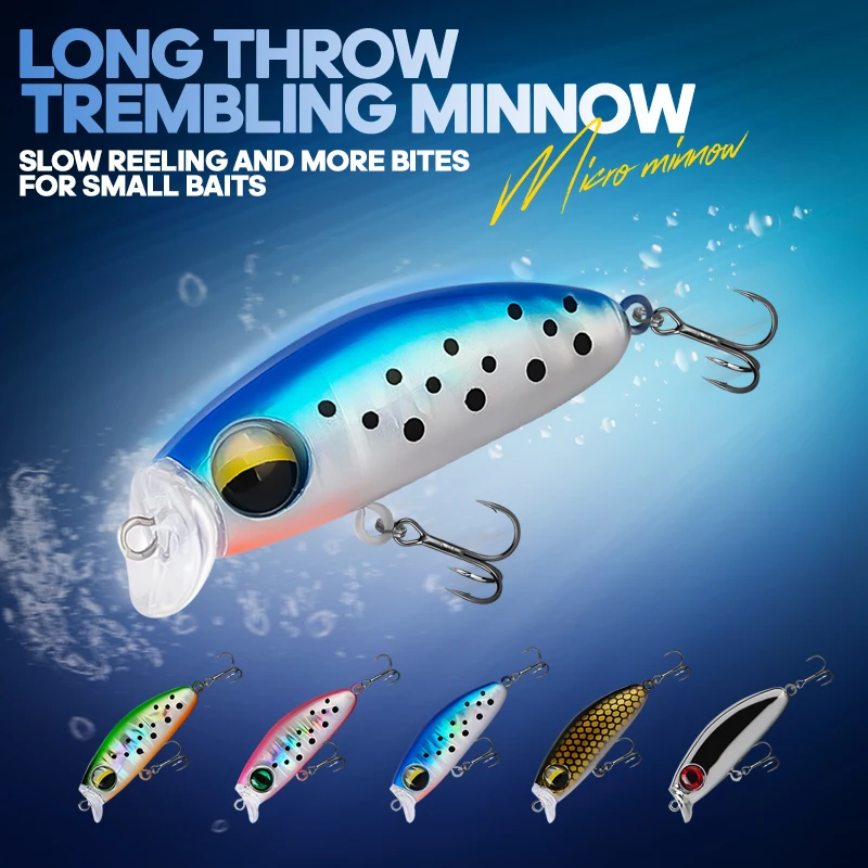 Señuelo de pesca TAIYU, 4cm, 2,5g, Micro pececillo, Wobbler, Mini Swimbait de hundimiento lento, cebo duro Artificial con 2 ganchos, cebo falso - imagen 2