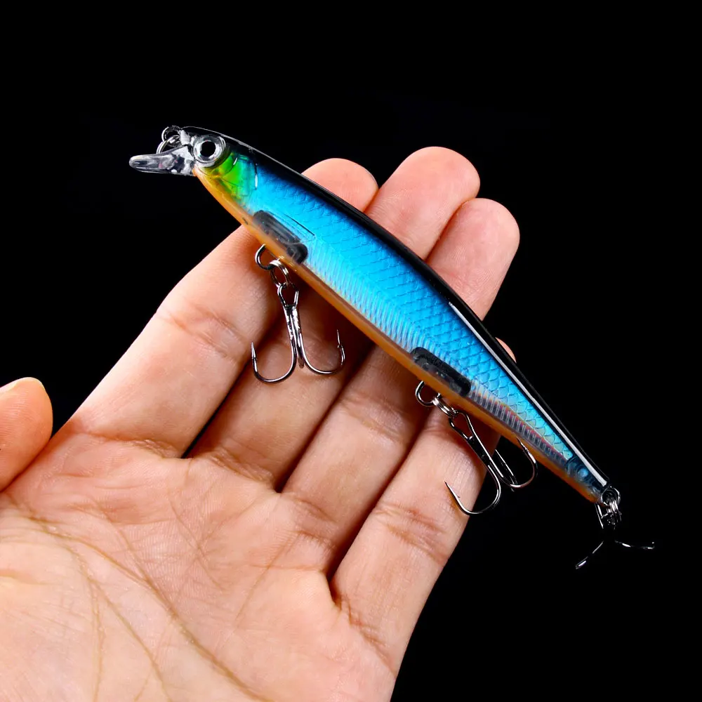 Señuelo de pesca Minnow Trolling, cebo Artificial duro láser, ojos 3D, 11cm, 13g, Wobblers, Lucio, pesca de lubina, Jerkbait que se hunde, 1 ud. - imagen 4