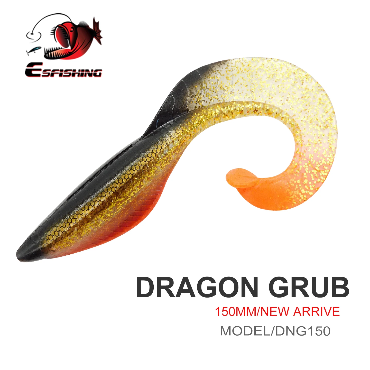 ESFISHING nuevo cebo suave grande Dragon Grub 150mm cola de silicona señuelo de Pesca de carpa para Lucio Pesca Isca Artificial - imagen 4