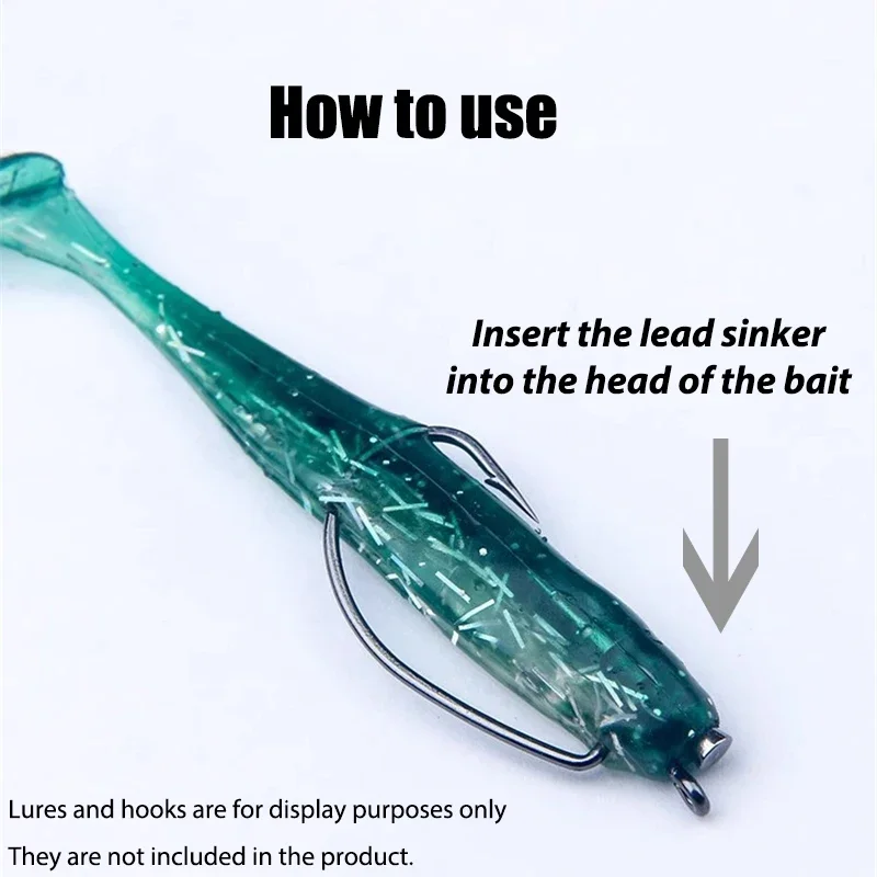 Peso de pesca de acero de tungsteno insertado, plomos de acero de tungsteno, aparejo Neko para gusano, señuelo de cebo blando, accesorios de pesca, 0,3g-3,1g - imagen 2