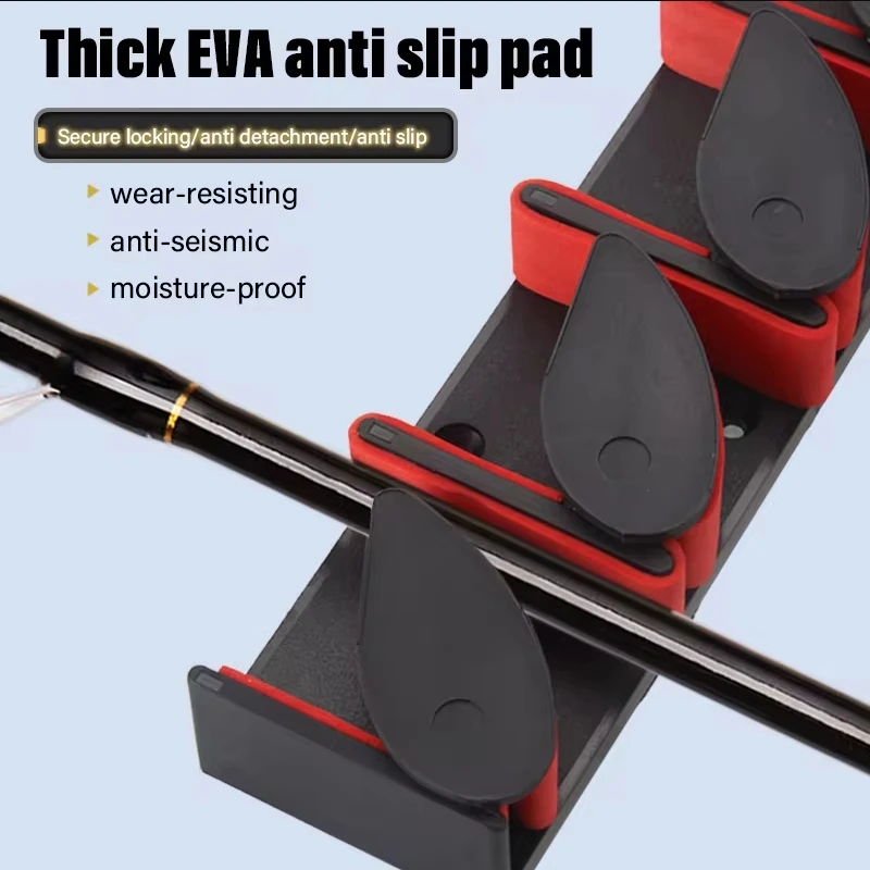 Soporte para caña de pescar DEUKIO montado en la pared, accesorios de pesca para almacenar 6 cañas, 2 métodos de montaje, soporte para aparejos de pesca de Boutique - imagen 5