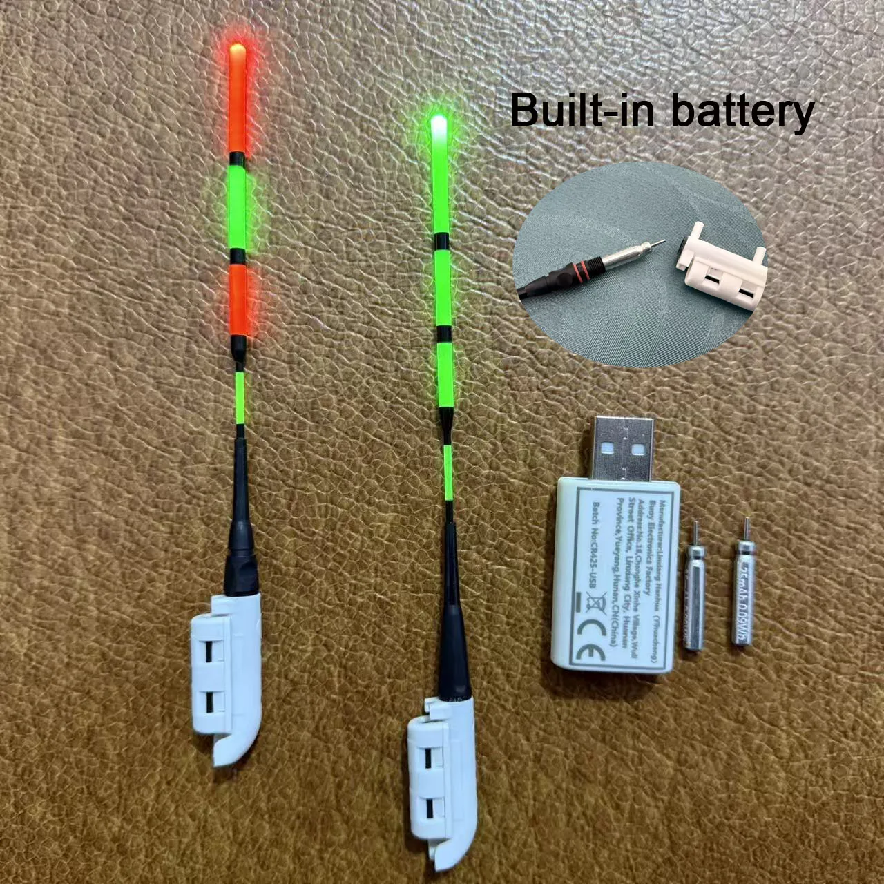 Luces para caña de pescar nocturna con batería recargable y cargador USB - imagen 3