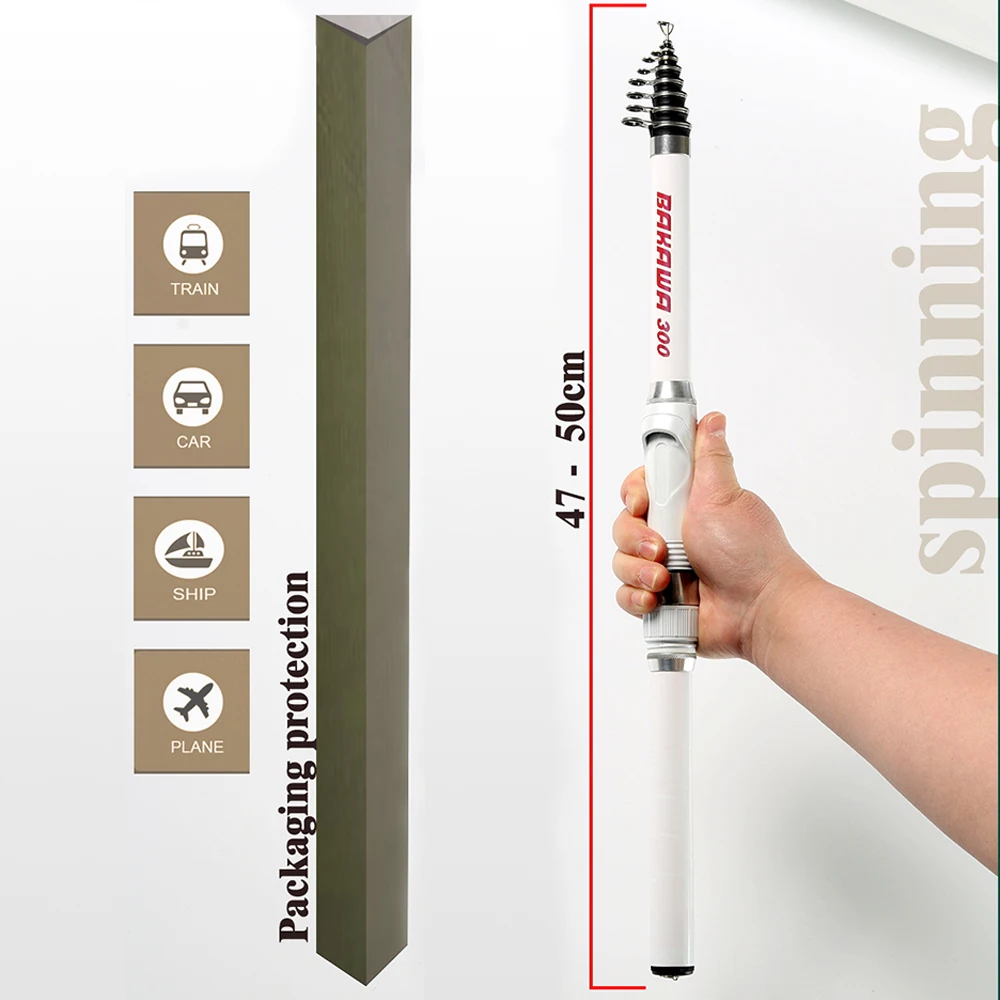 Caña de pescar telescópica giratoria, alimentador de carpa, portátil, de fibra de carbono, 1,5 M, 1,8 M, 2,1 M, 2,4 M, 2,7 M, 3,0 M, aparejos de viaje - imagen 3