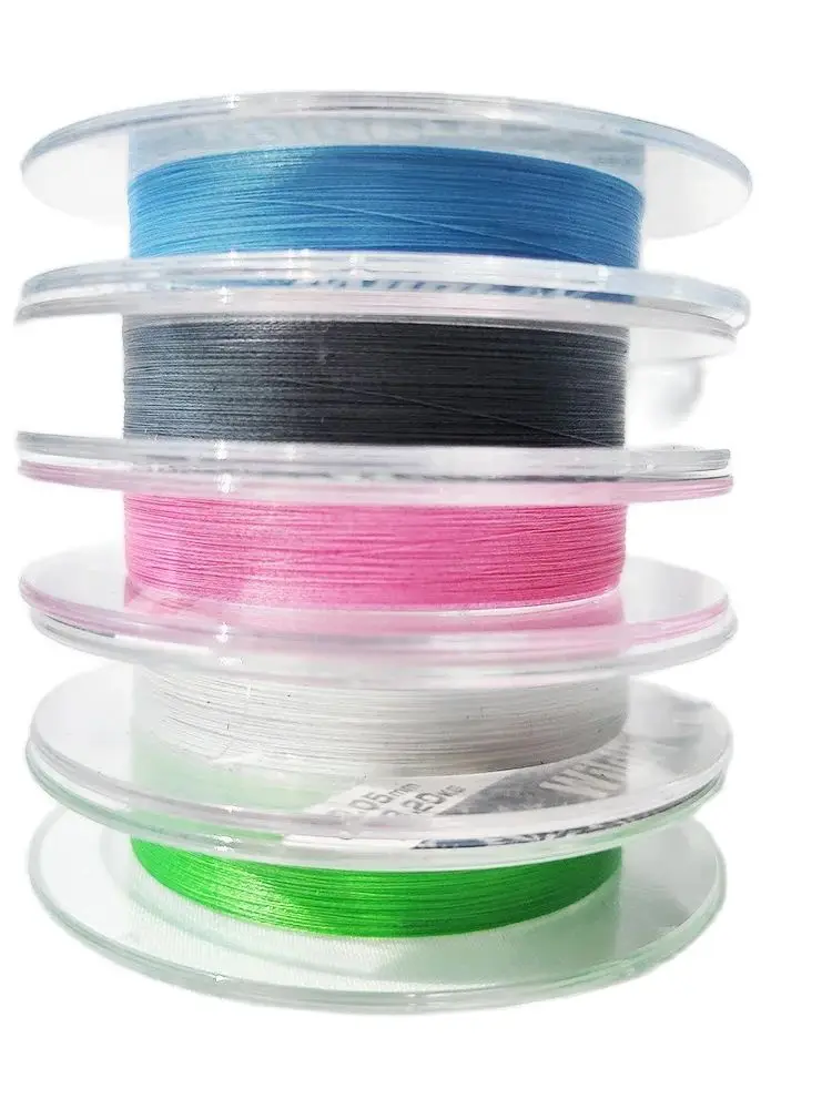 Línea de pesca en hielo de 50M, línea de pesca trenzada de 4 hebras, línea fina de PE de 0,08mm y 0,10mm, herramientas y equipos de pesca de invierno - imagen 5