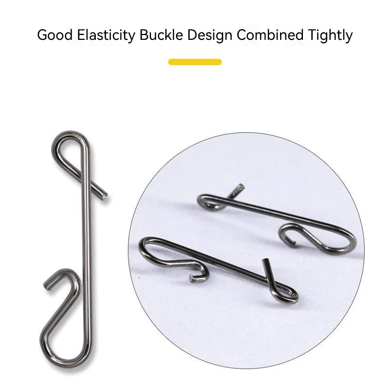 50 Uds Clips de pesca Clips de velocidad de acero inoxidable de cambio rápido broches rápidos Clips colgantes conector Crankbait de agua dulce - imagen 5