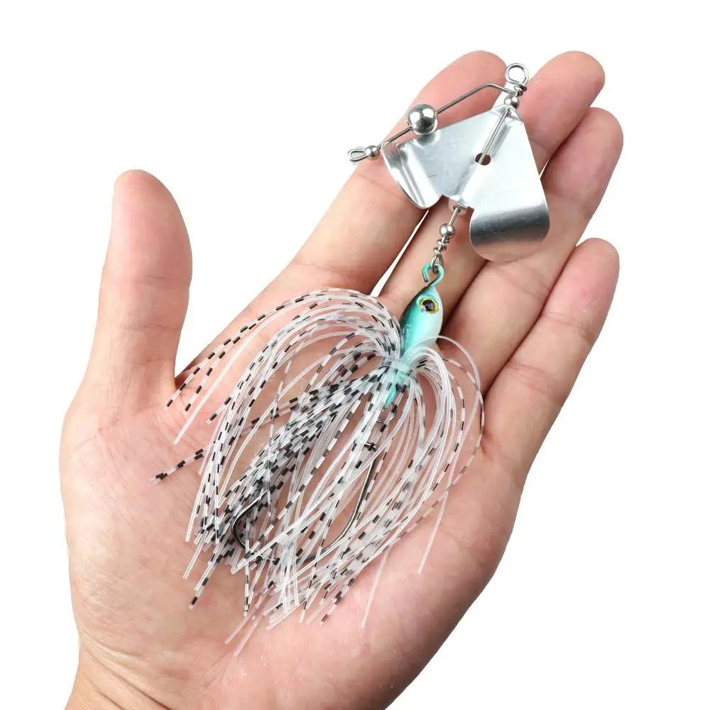 Spinnerbait Buzzbait multicolor metálico para lubina, trucha y salmón - imagen 4