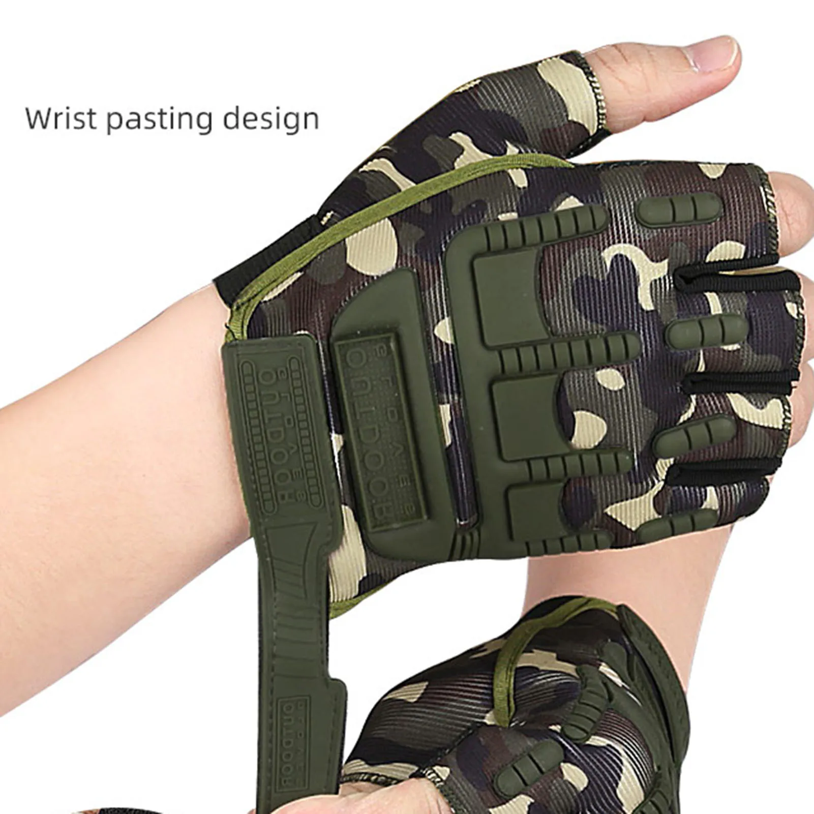 Guantes de pesca deportiva antideslizantes medio dedo transpirables