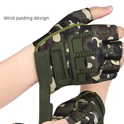 Guantes de pesca deportiva antideslizantes medio dedo transpirables