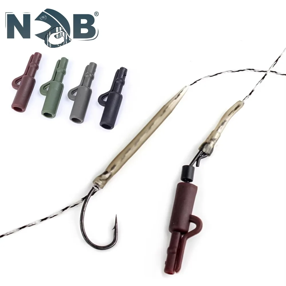 NGB 10-50 Uds. Accesorios de pesca de carpa conector giratorio con mangas antienredos de goma gancho para aparejos de aparejos - imagen 2