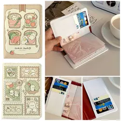 Porta pasaporte de conejo de dibujos animados, billetera de cuero Pu con abrazadera para tarjetas multifunción, funda para pasaporte ligera Multicolor Unisex
