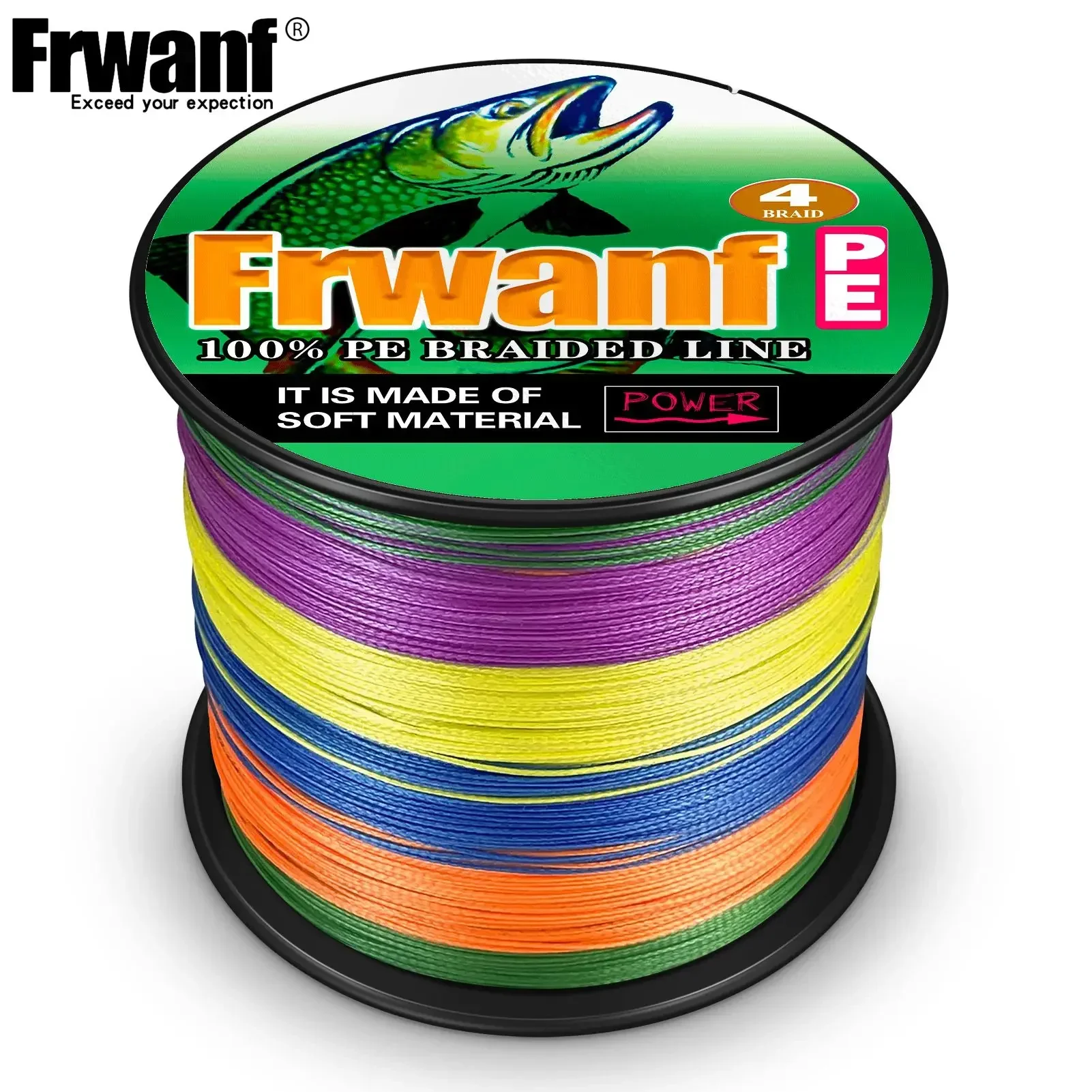 Sedal trenzado PE japonés Frwanf – Multifilamento 4 hebras para carpa - imagen 4