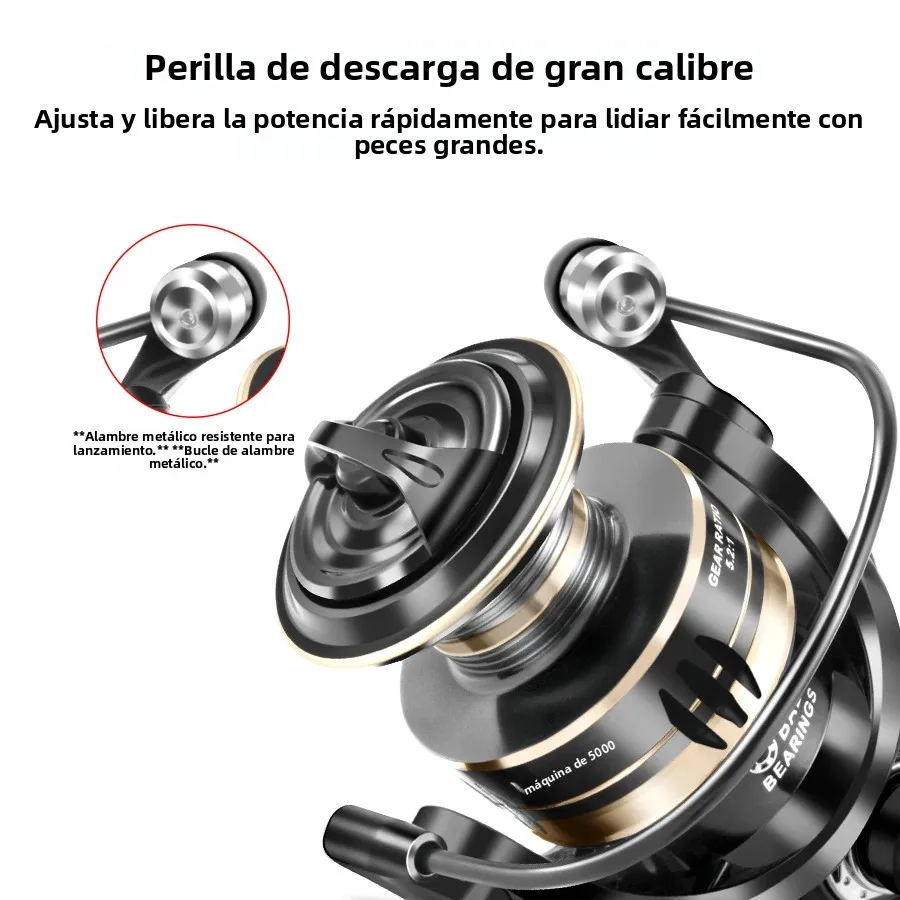 Huidiao Carrete Spinning 4000 Metal Lance Largo - imagen 2