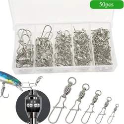 Conectores de anillo de alta velocidad, accesorios de pesca, 50 paquetes