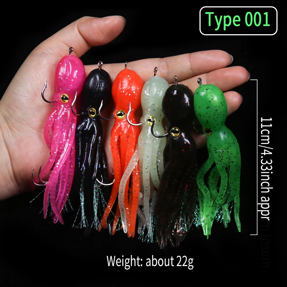 WIFREO-Cebo de plástico blando para Pesca en agua salada, Sabiki señuelo de Anguila, con ojo, Lumo blanco, 10 piezas - imagen 3