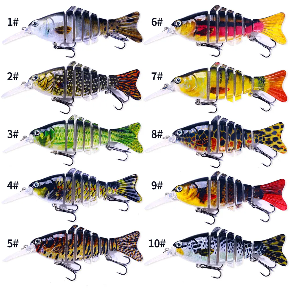 Señuelos de Pesca de 12cm y 16g, Wobblers que se hunden, 7 segmentos, Swimbait multiarticulado, cebo duro, aparejos de Pesca para lubina Isca Crankbait - imagen 3