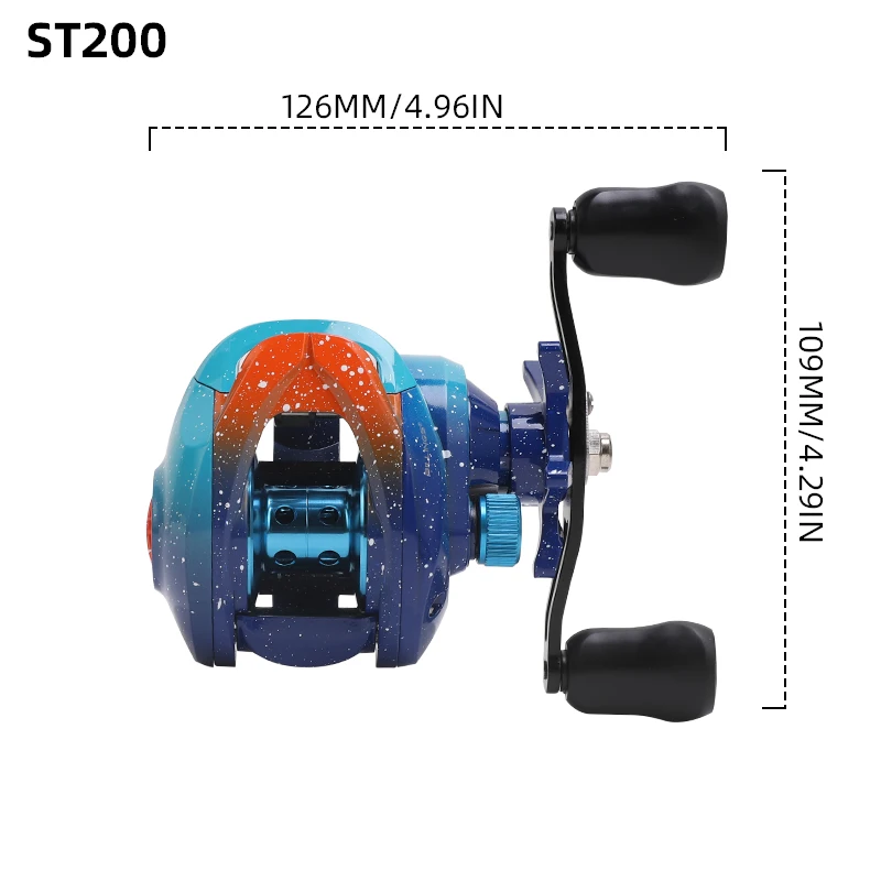 BILLINGS serie ST, relación de transmisión 6,3: 1, arrastre máximo de 18lb, carrete de Baitcasting, para agua dulce y salada - imagen 5