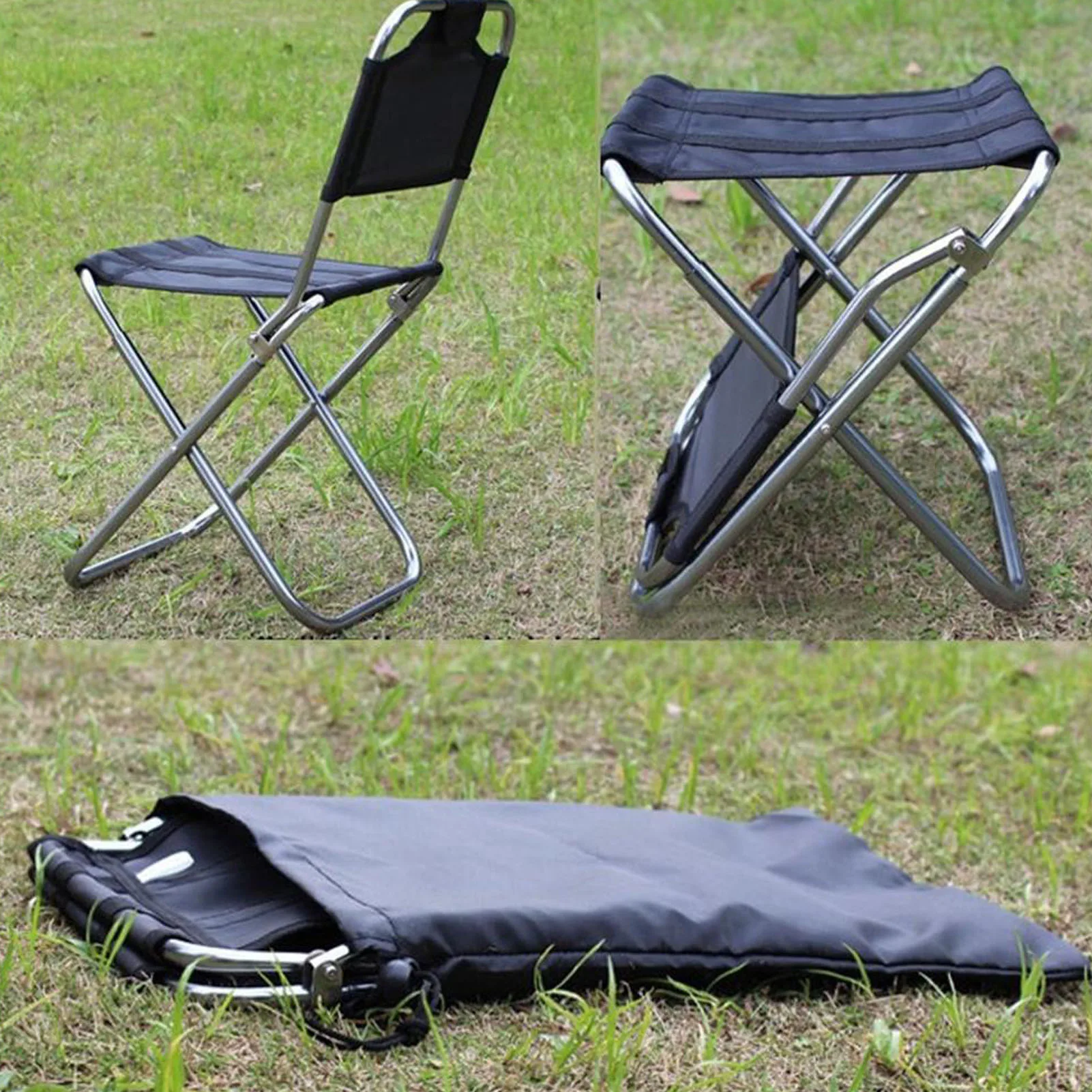Silla de camping portátil plegable de aluminio resistente para pesca y playa - imagen 2