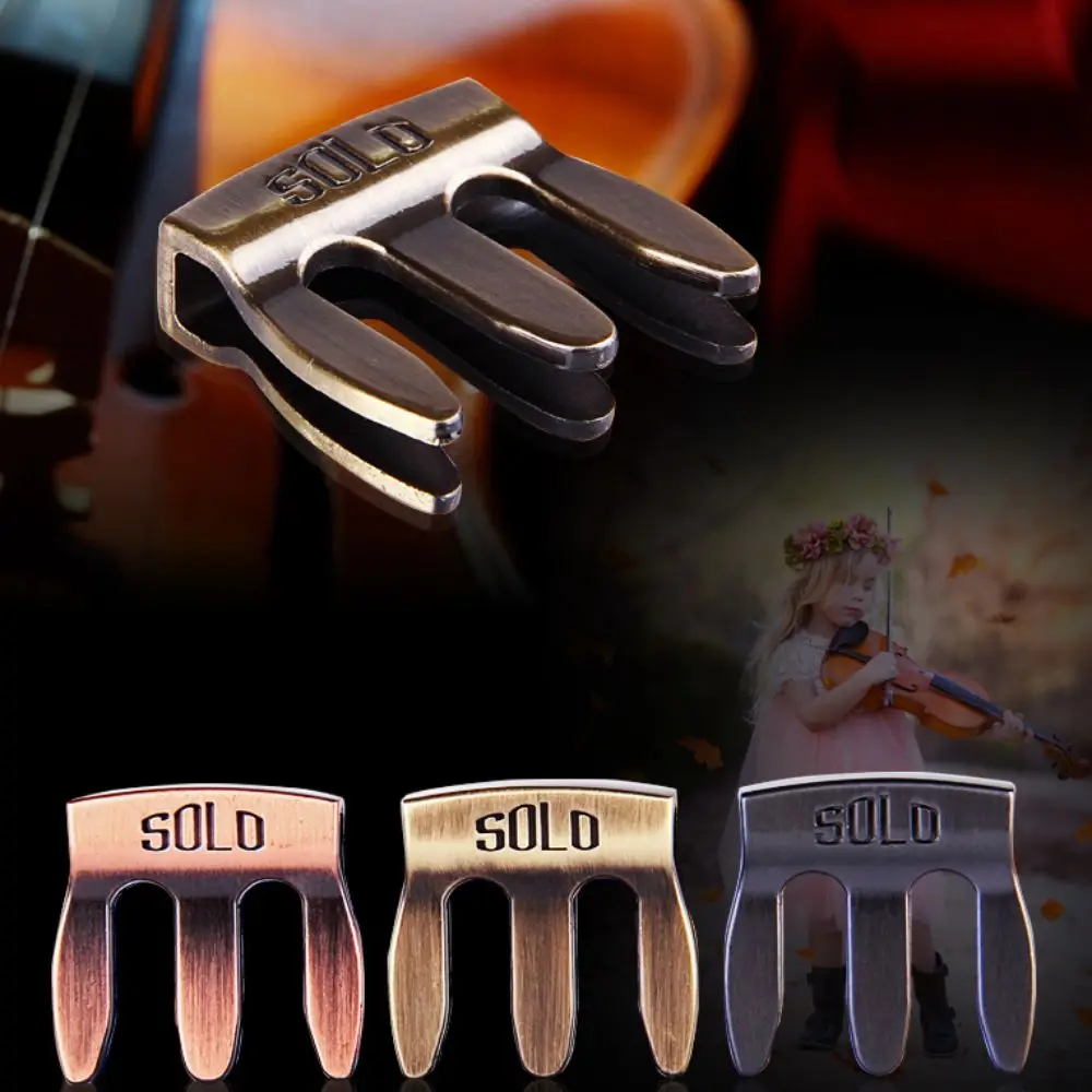 Silenciador de violín de Metal, aleación de aluminio, fácil de llevar, silenciador de violín profesional, duradero, resistente, silenciador de violín de 4 clavijas, 1/2 3/4 4/4